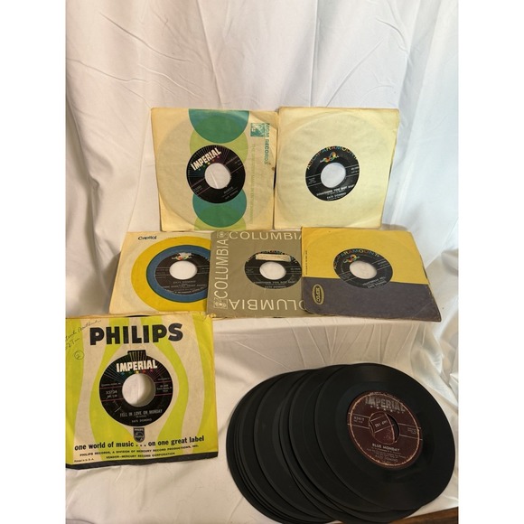 Other - Vintage Fats Domino Vinyl 45s Imperial ABC Paramount Record Albums A Lot Of 16
